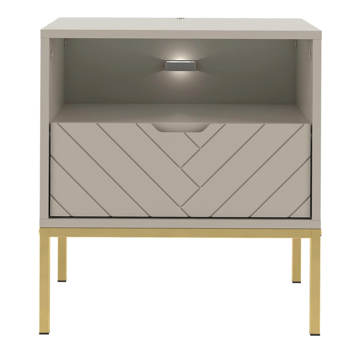 NACHTTISCH Daria Kaschmir - Beige, Holzwerkstoff (53/77/39cm) - Petits-meubles