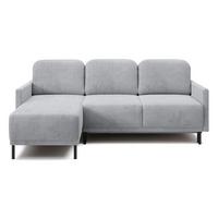 ECKSOFA Hamiel Hellgrau Cordbezug - Hellgrau/Schwarz, Holz/Textil (212/142cm) - Selsey