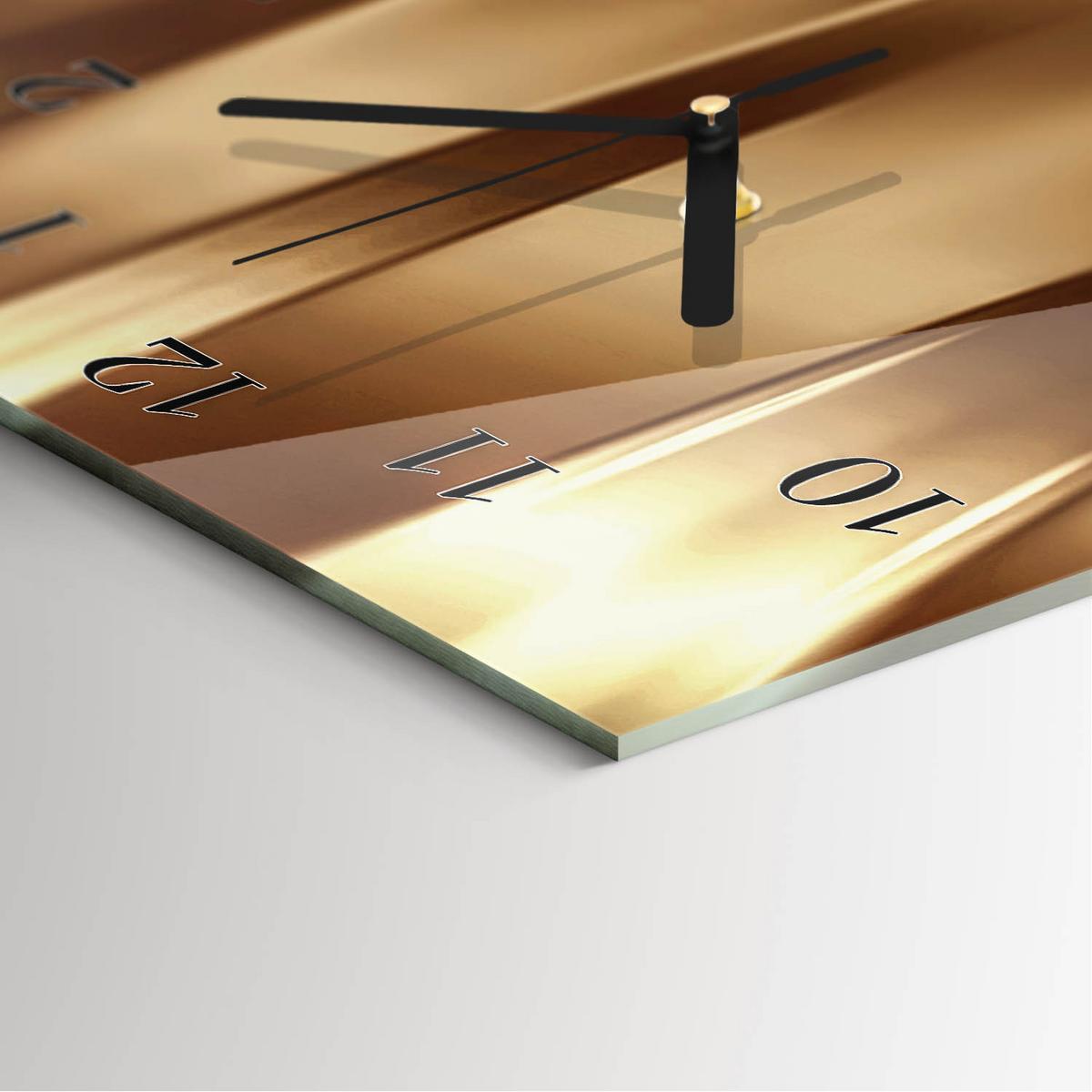 WANDUHR aus Glas 30x60 cm - Samt - Goldfarben, Glas (30/60/0.4cm) - TULUP