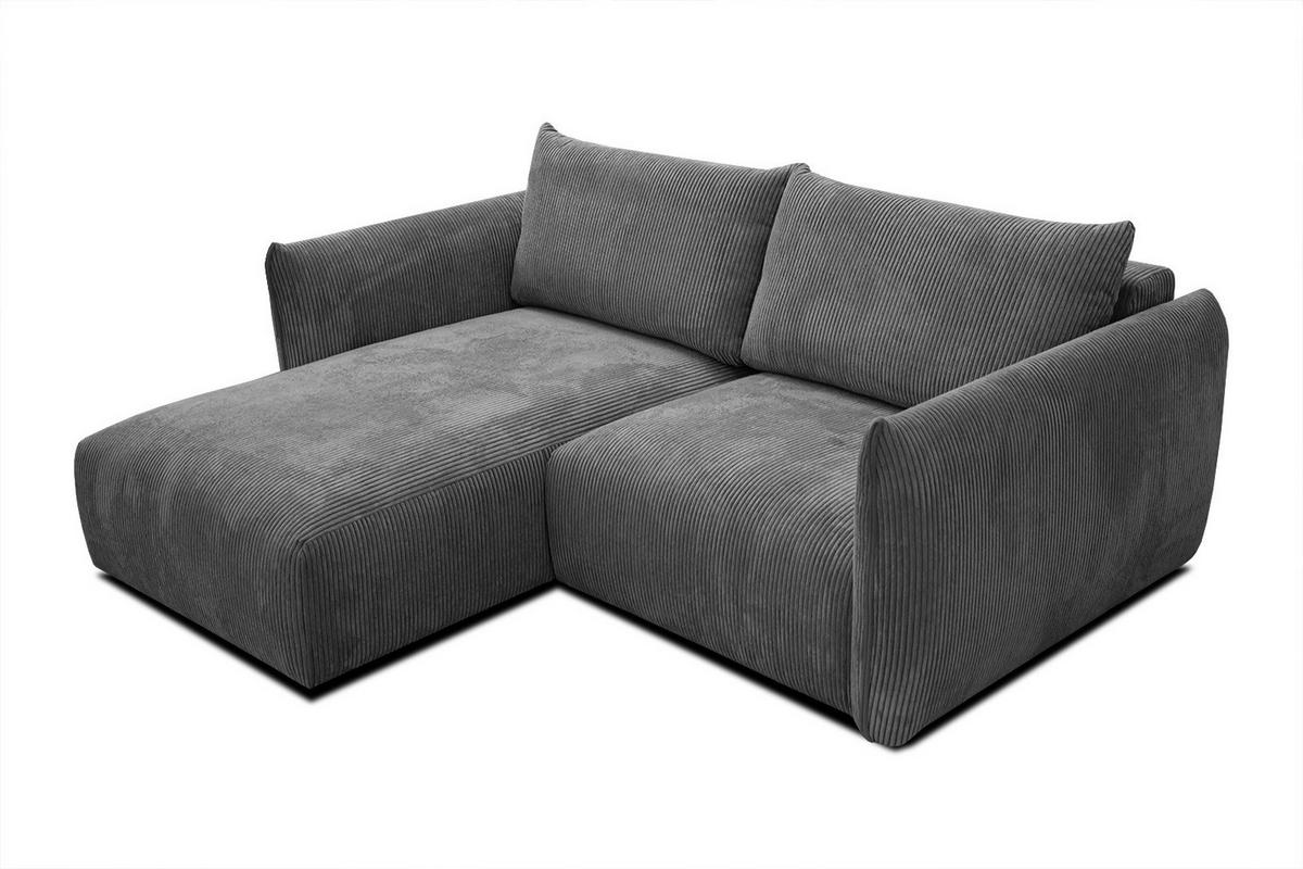 ECKSOFA TAUER 3-Sitzer, dunkelgrau - Dunkelgrau/Schwarz, Holzwerkstoff/Kunststoff (173/206cm) - Wozimo