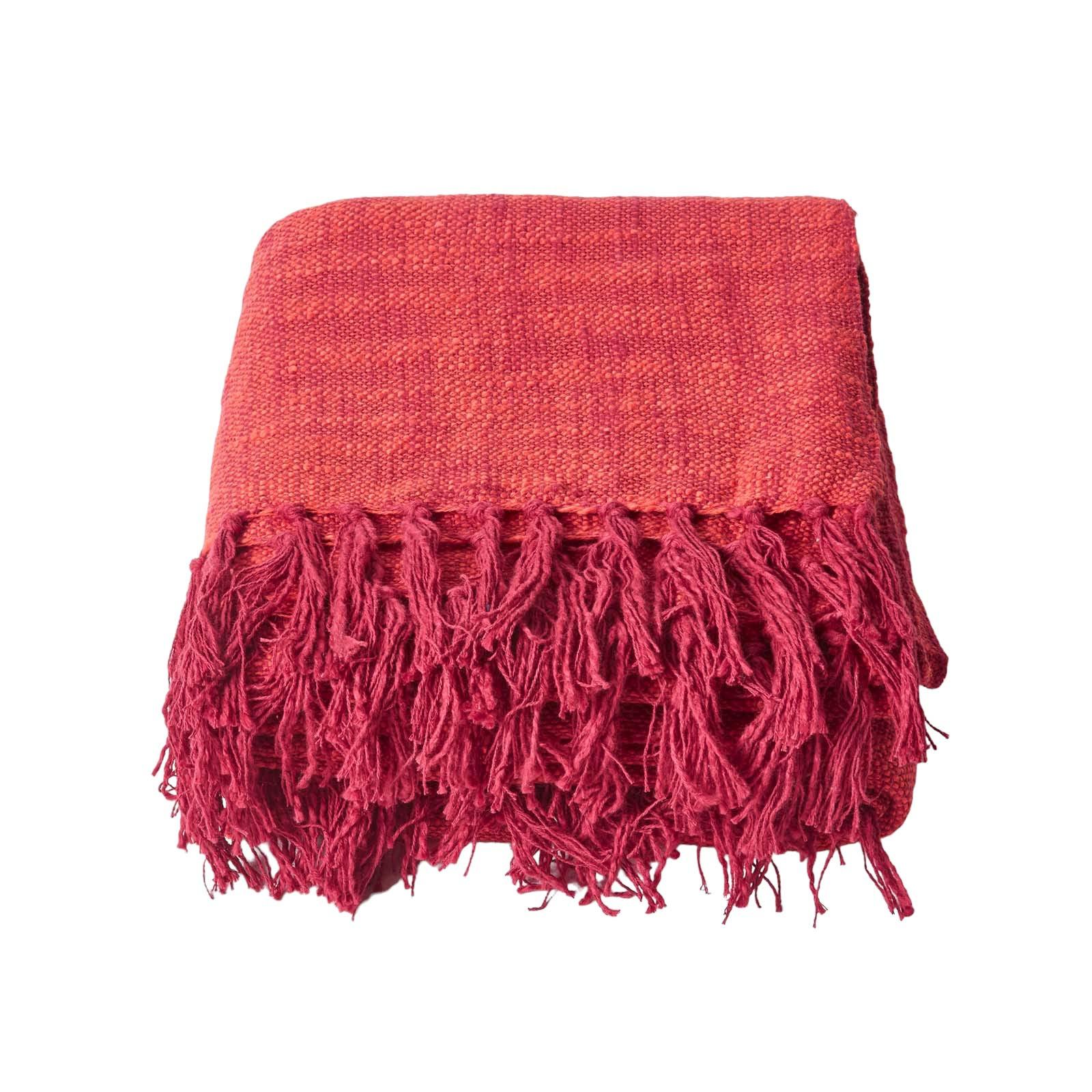 WOHNDECKE Nirvana Slub 255/360 cm, 100% Baumwolle - Orange, Textil (255/360cm) - Homescapes