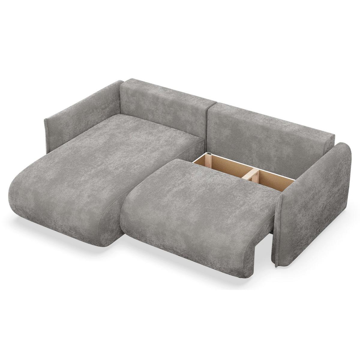 ECKSOFA Cushi Grau-Chenille - Schwarz/Grau, Kunststoff/Textil (252/183cm) - Selsey