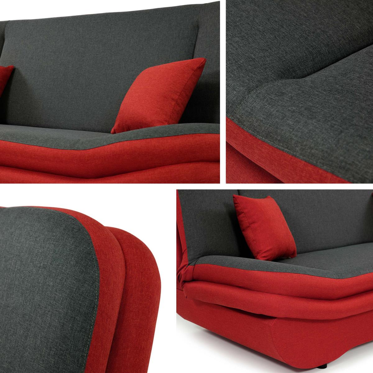 SCHLAFSOFA Weronika - Schwarz/Bronzefarben, Holz/Kunststoff (200/95/90cm) - MIRJAN24