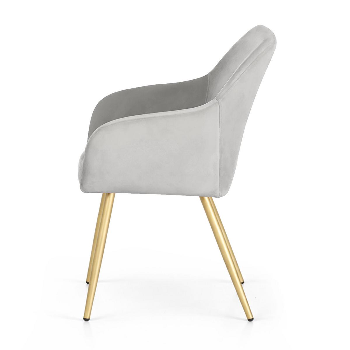 POLSTERSTUHL 2er Set, Metallbeine Grau, Gold 54,5/83/58 - Grau, Textil (55/83/51cm) - RAUMHIRSCH FURNITURE