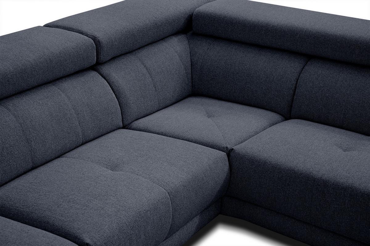 ECKSOFA MORELLO 5-Sitzer, dunkelblau - Schwarz/Dunkelblau, Holzwerkstoff/Textil (287/228cm) - Wozimo
