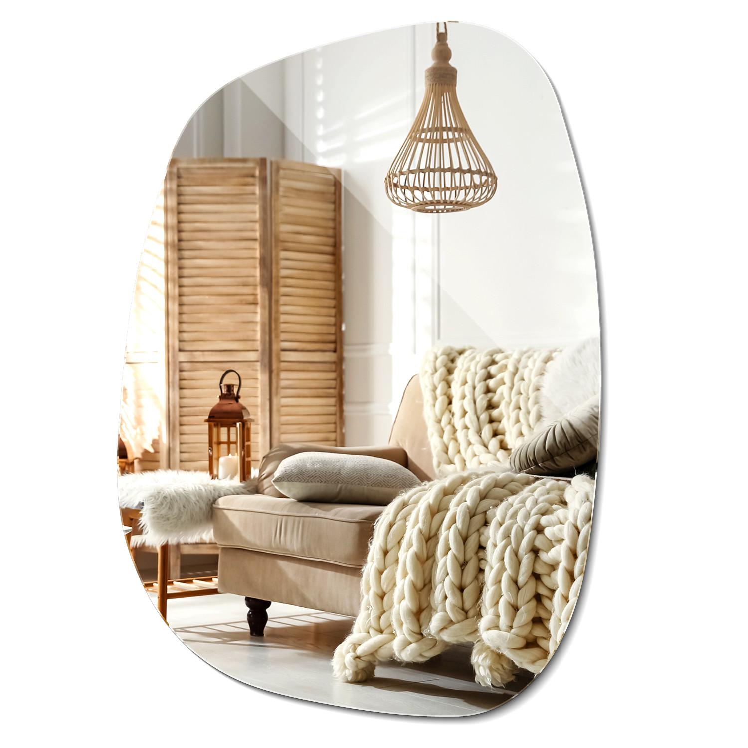 SPIEGEL 78,5x57 cm Asymmetrisch - Transparent, Glas (78.5/57/0.4cm) - Wallfluent