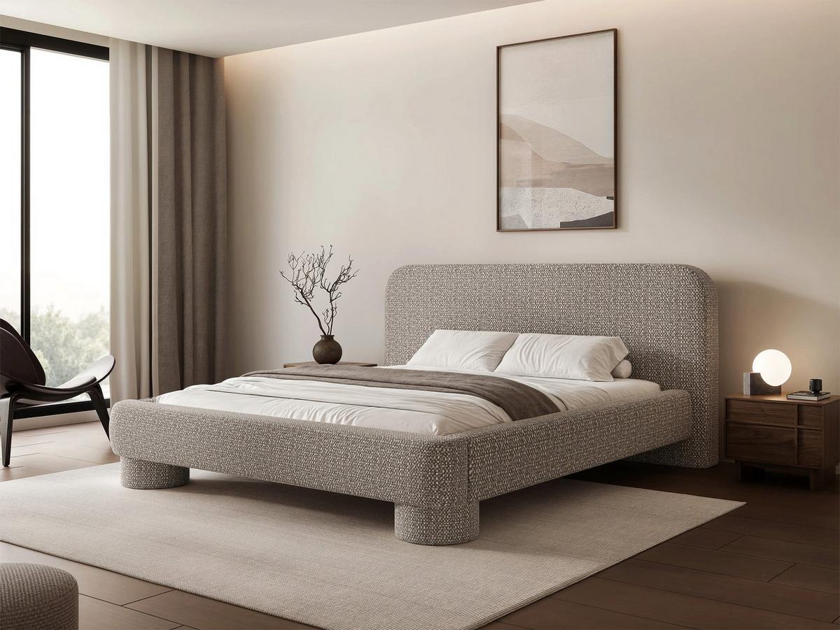 POLSTERBETT mit Bettkasten Fredo 180x200 cm - Taupe, Holzwerkstoff/Textil (180/200cm) - Selsey