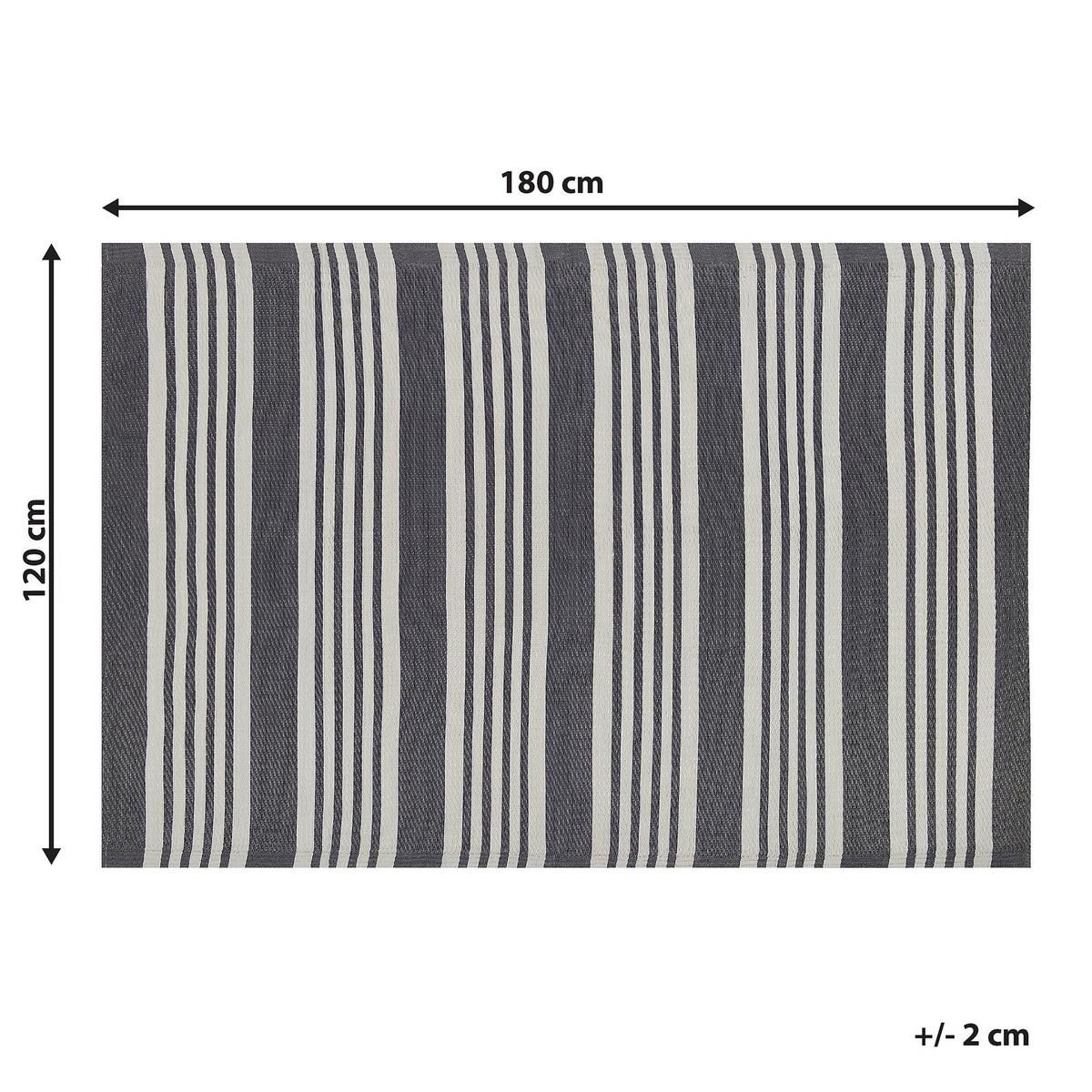 OUTDOOR-TEPPICH Delhi 180/120 cm - Schwarz, Kunststoff (120/180cm) - Beliani