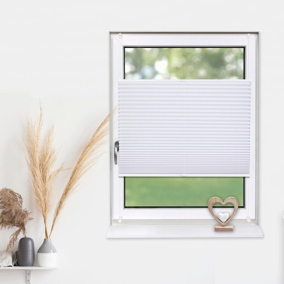 PLISSEE Basic 75 x 210cm Klemmfix ohne Bohren - Weiß, Textil (75/210cm) - Deco-Raum