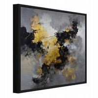 BILDER mit Rahmen Abstraktion Marmor Schwarz 80x80 cm - Multicolor, Metall (80/80cm) - Wallarena