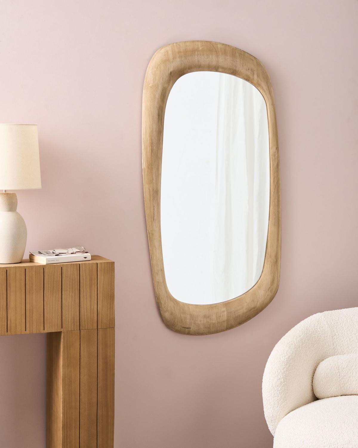WANDSPIEGEL 57/120 cm Holz Braun Trizay - Braun, Holz (57/120/4cm) - Beliani