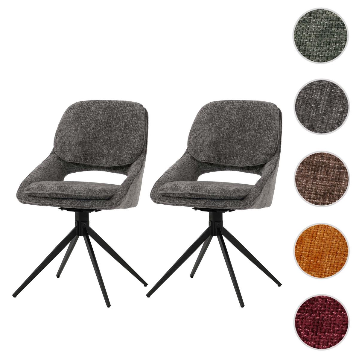 ESSZIMMERSTUHL Grau 2er-Set - Dunkelgrau/Grau, Textil (55/87/55cm) - MCW