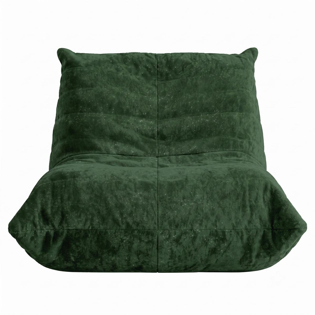 SITZSACK aus glänzendem Chenille mit Ergonomie - Grün, Textil (90/80/100cm) - Urban Meuble