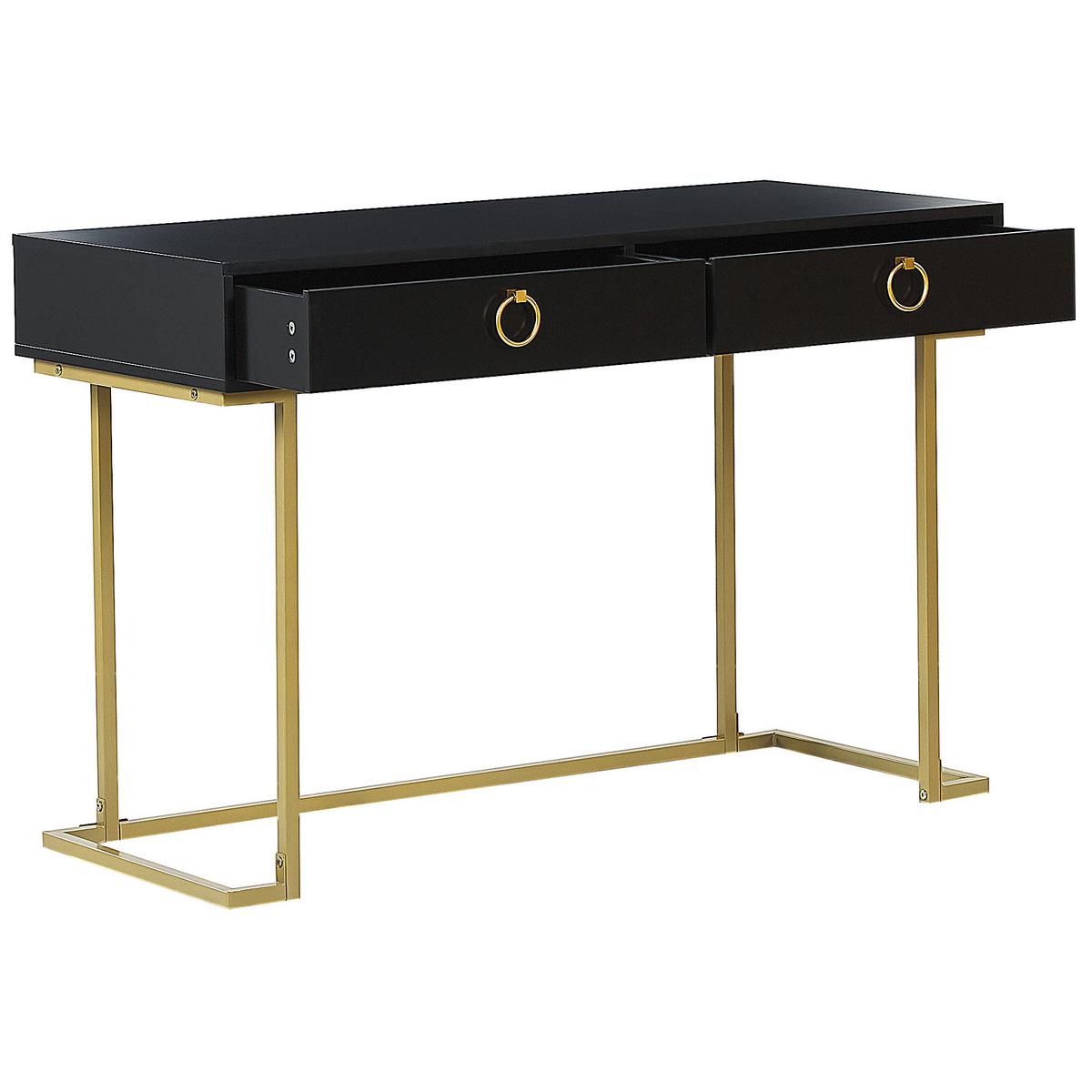 KONSOLENTISCH schwarz/gold 2 Schubladen Westport - Goldfarben/Schwarz, Metall (50/115/77cm) - Beliani