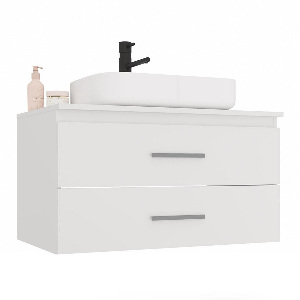 WASCHBECKENUNTERSCHRANK Weiß 80/45/50 - Weiß, Holzwerkstoff (80/45/50cm) - RAUMHIRSCH FURNITURE
