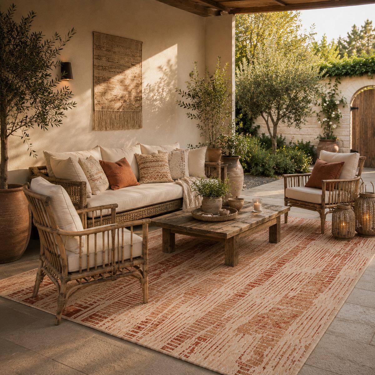 IN- UND OUTDOOR TEPPICH CARPETTO - Terracotta, Textil (200/285cm) - Pergamon