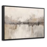 LEINWAND Bilder mit Rahmen - Moderne Kunst - Abstrakt - Beige - 60x40 - Beige, Textil (60/40cm) - MuchoWow