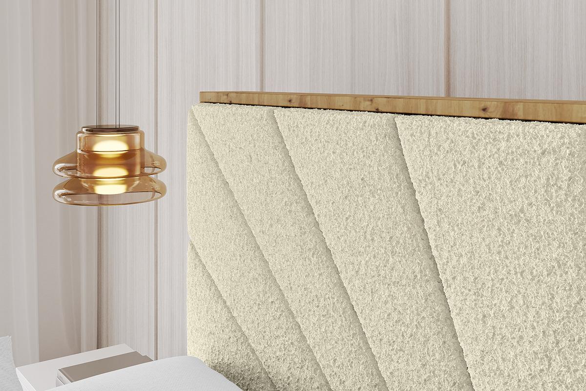 POLSTERBETT mit Bettkasten, Fußteil und Lattenrost, Boxbett mit Matratze H3/H4 - ENZO6-Z 140x200 Beige - Taupe, Holzwerkstoff/Textil (140/200cm) - ALTDECOR