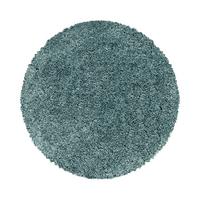 TEPPICH Hochflor SPREE in Türkis, einfarbig, Ø 120 cm - Blau, Textil (120/120cm) - KADIMA DESIGN