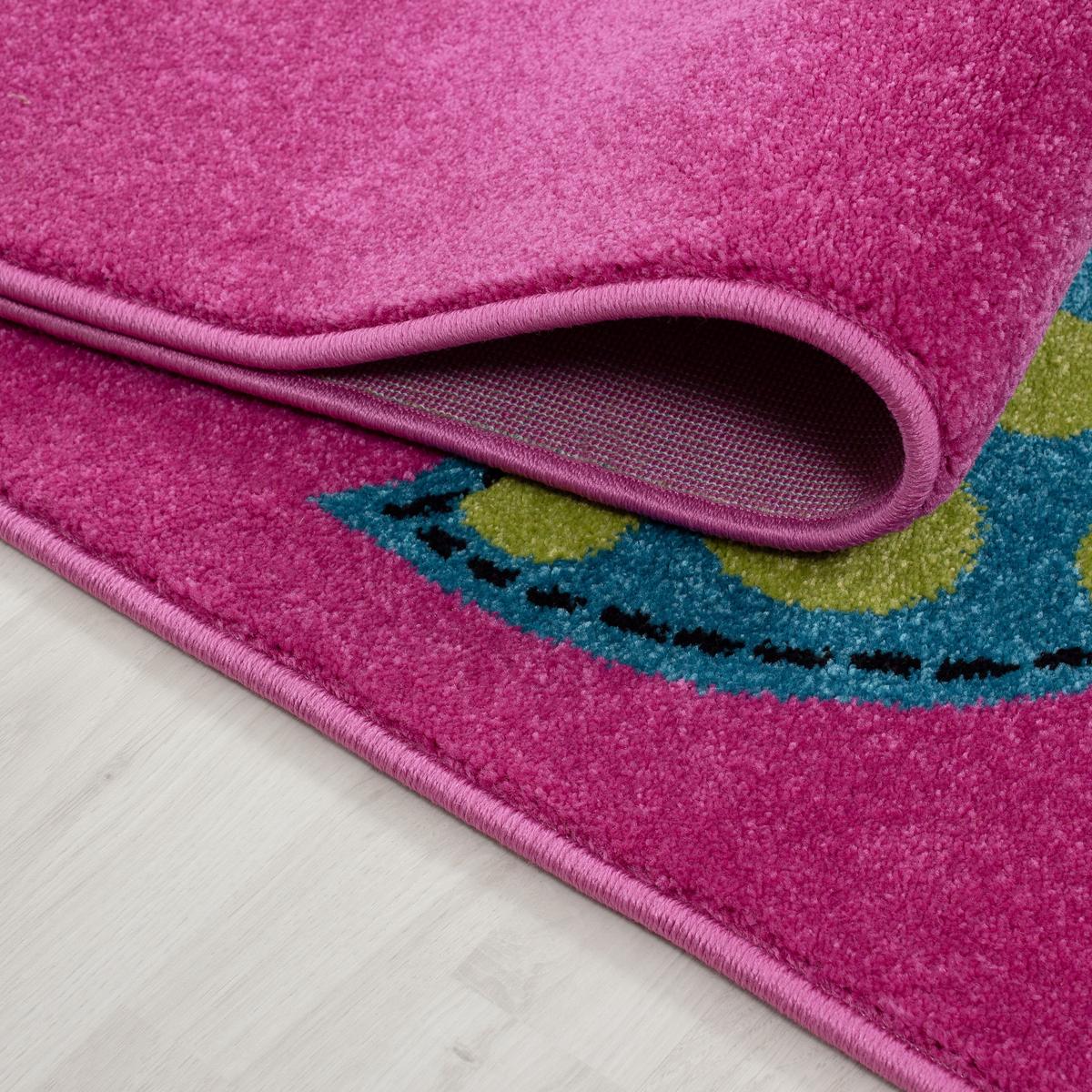 SPIELTEPPICH TASNA in Violett, mit Eulen-Motiv, 120 x 170 cm - Lila, Textil (120/170cm) - KADIMA DESIGN