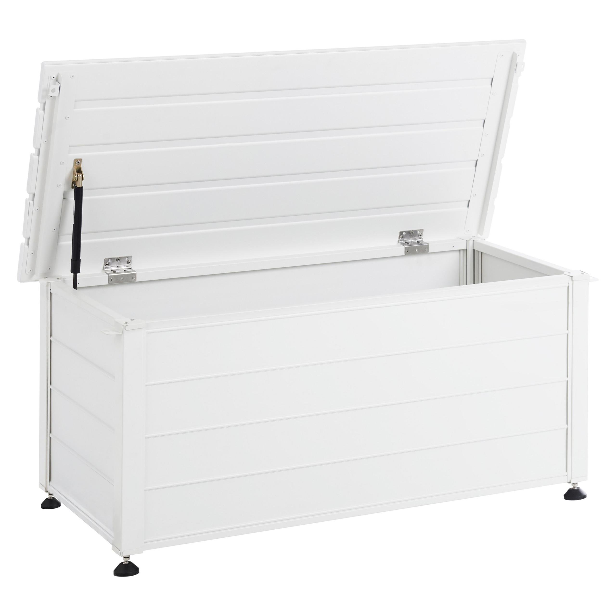 AUFBEWAHRUNGSBOX Weiß Campalto - Weiß, Metall (113/52/50cm) - Beliani