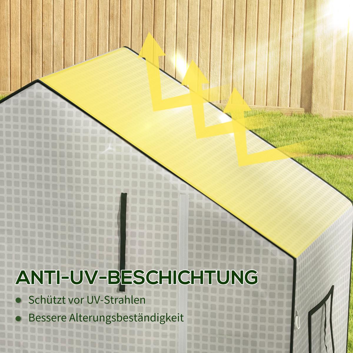 PE-FOLIE Ersatzabdeckung mit UV-Schutz, Rolltür, Seitenfenster, Weiß - Weiß, Kunststoff (73/190/140cm) - Outsunny
