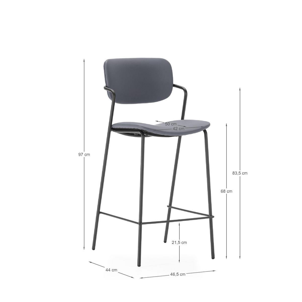 BARHOCKER Maika Grau 44/51/66 cm 2er-Set - Grau, Textil (51/66/44cm) - Calicosy