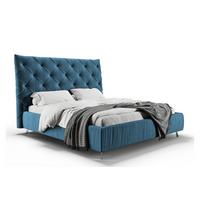POLSTERBETT ANNY Petrol Velvet - Petrol, Textil (140/200cm) - KAWOLA