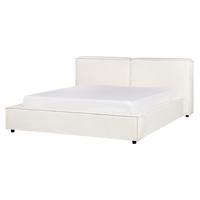 POLSTERBETT mit Lattenrost 160x200 cm Weiß Linards - Creme, Textil (160/200cm) - Beliani