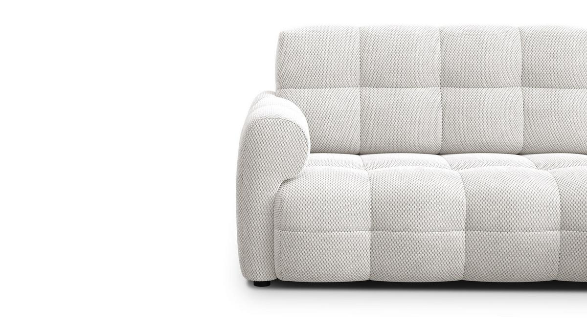 ECKSOFA MELLOW 3-Sitzer, creme - Creme/Schwarz, Holz/Textil (232/156cm) - Wozimo