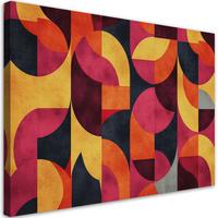 LEINWANDBILD Buntes Retro-Mosaik 100x70cm - Rot, Textil (100/70cm) - Feeby