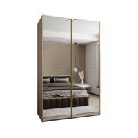 SCHWEBETÜRENSCHRANK 245,5/150/64 2-türig - Kaschmir/Goldfarben, Holz/Metall (150/245/64cm) - Abiks Möbel
