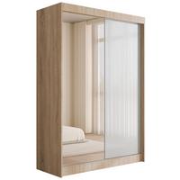 KLEIDERSCHRANK VESLI - 120 cm - Sonoma Eiche|Weiß - Weiß/Sonoma Eiche, Holzwerkstoff (120/215/61cm) - ALTDECOR