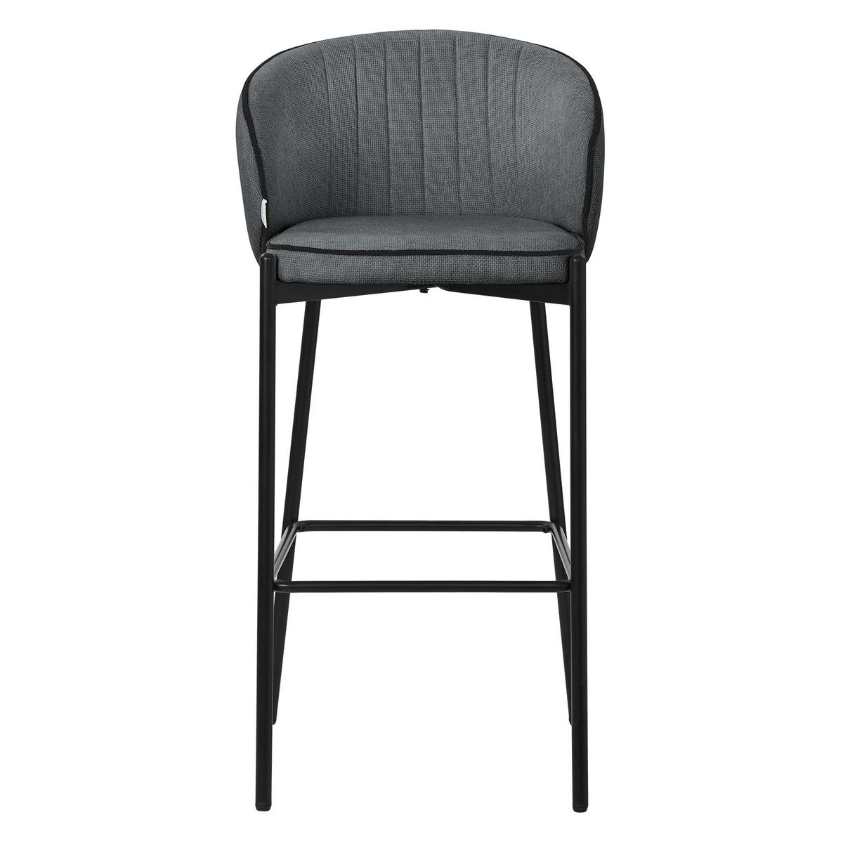 BARHOCKER 2er Set Anthrazit mit Stoffbezug - Anthrazit/Schwarz, Textil/Metall (50/101/54cm) - ML-DESIGN