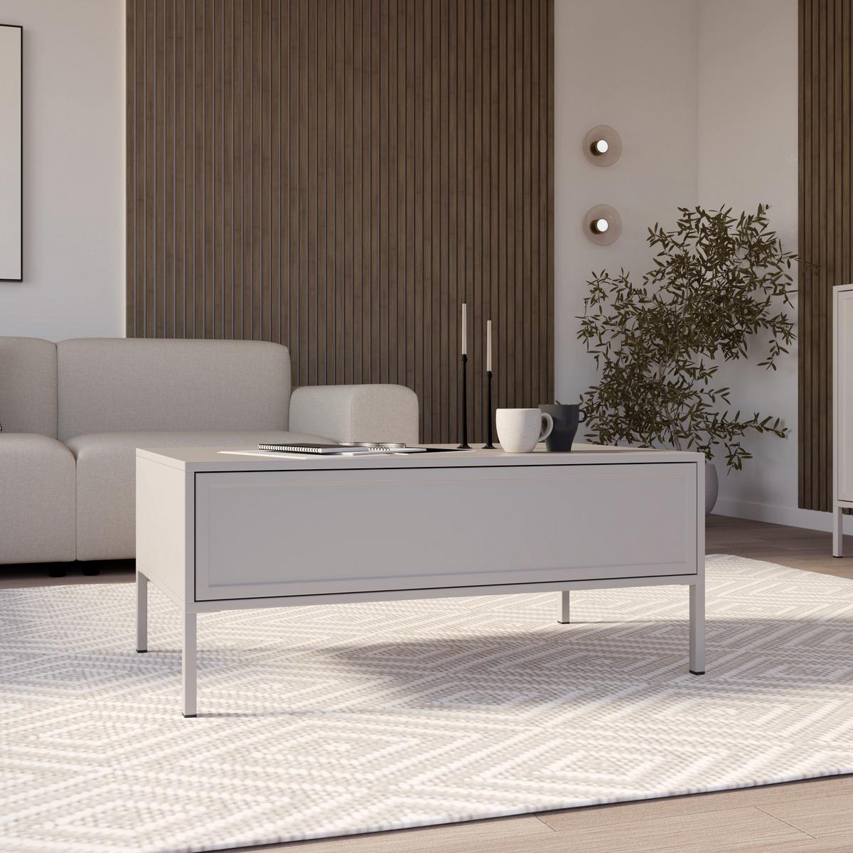 COUCHTISCH Vilavio kaschmir 100/50 cm - Taupe, Holzwerkstoff/Metall (50/100/40cm) - Selsey