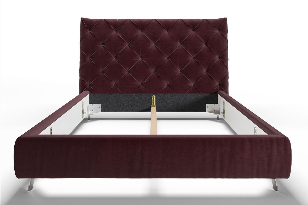 POLSTERBETT ANNY Violett Velvet - Violett, Textil (140/200cm) - KAWOLA