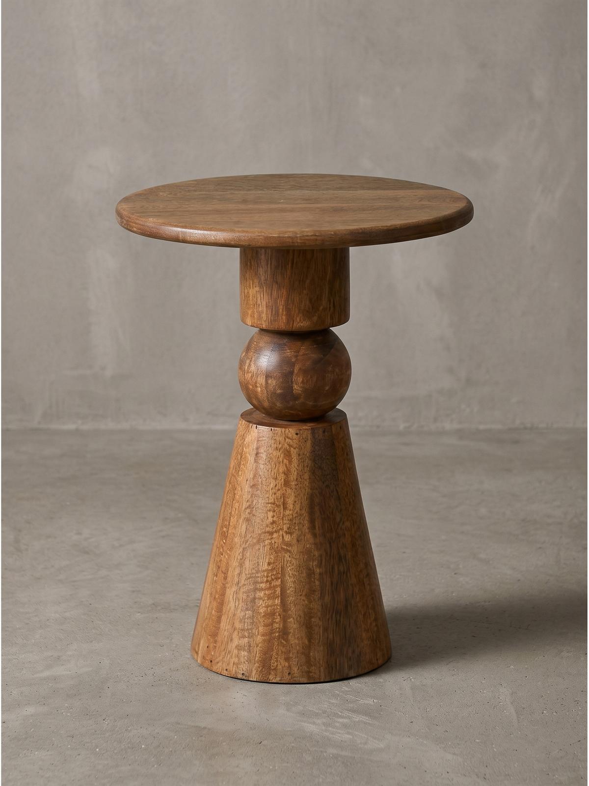 BEISTELLTISCH SORRENTO, Mango Massivholz, Ø 35 x 45 cm - Braun, Mangoholz/Holz (35/35/45cm) - KADIMA DESIGN