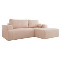 ECKSOFA Mivo, Seite: Rechts - Hellrosa/Schwarz, Holz/Kunststoff (266/163cm) - MIRJAN24