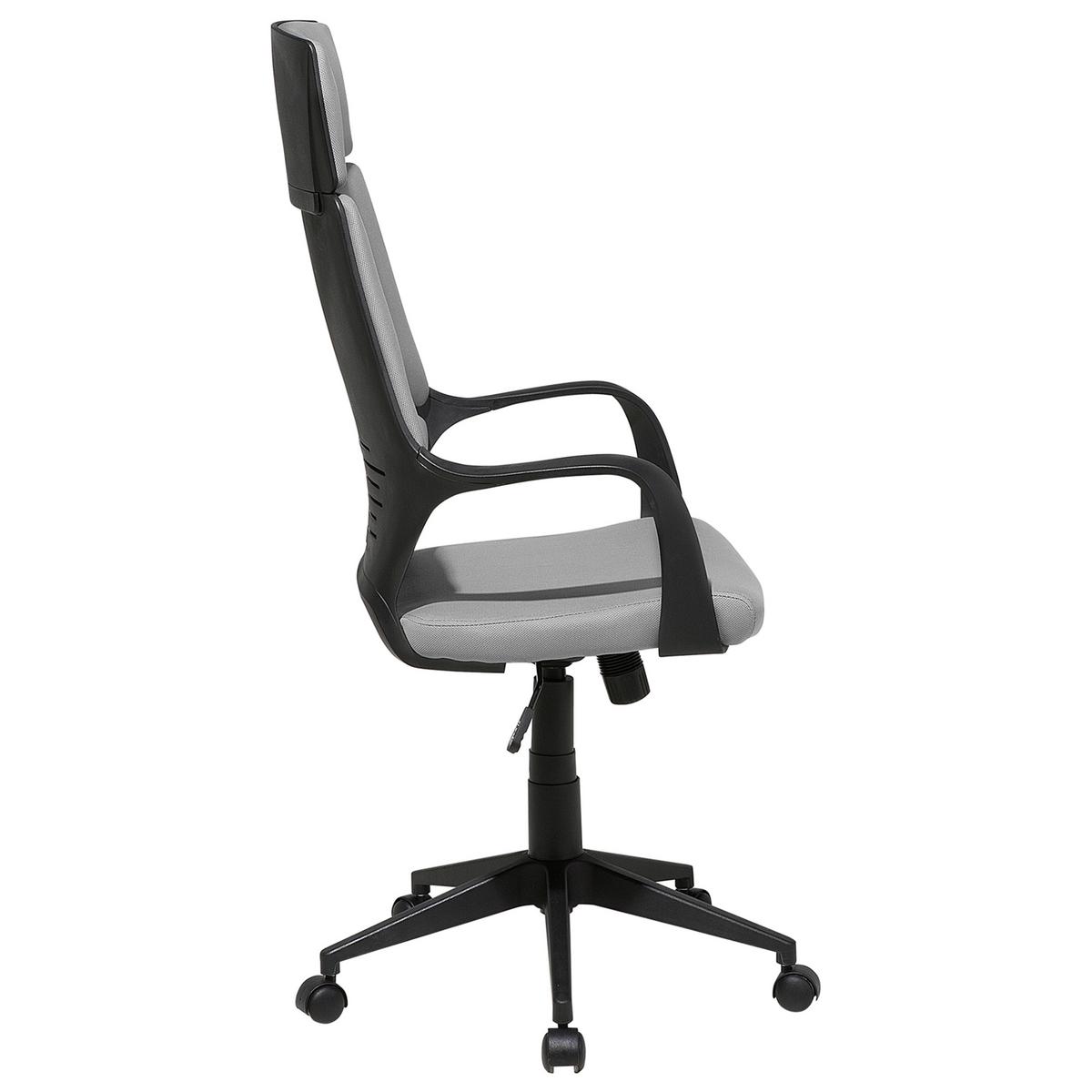 BÜROSTUHL Grau Delight - Grau, Textil (64/116/64cm) - Beliani