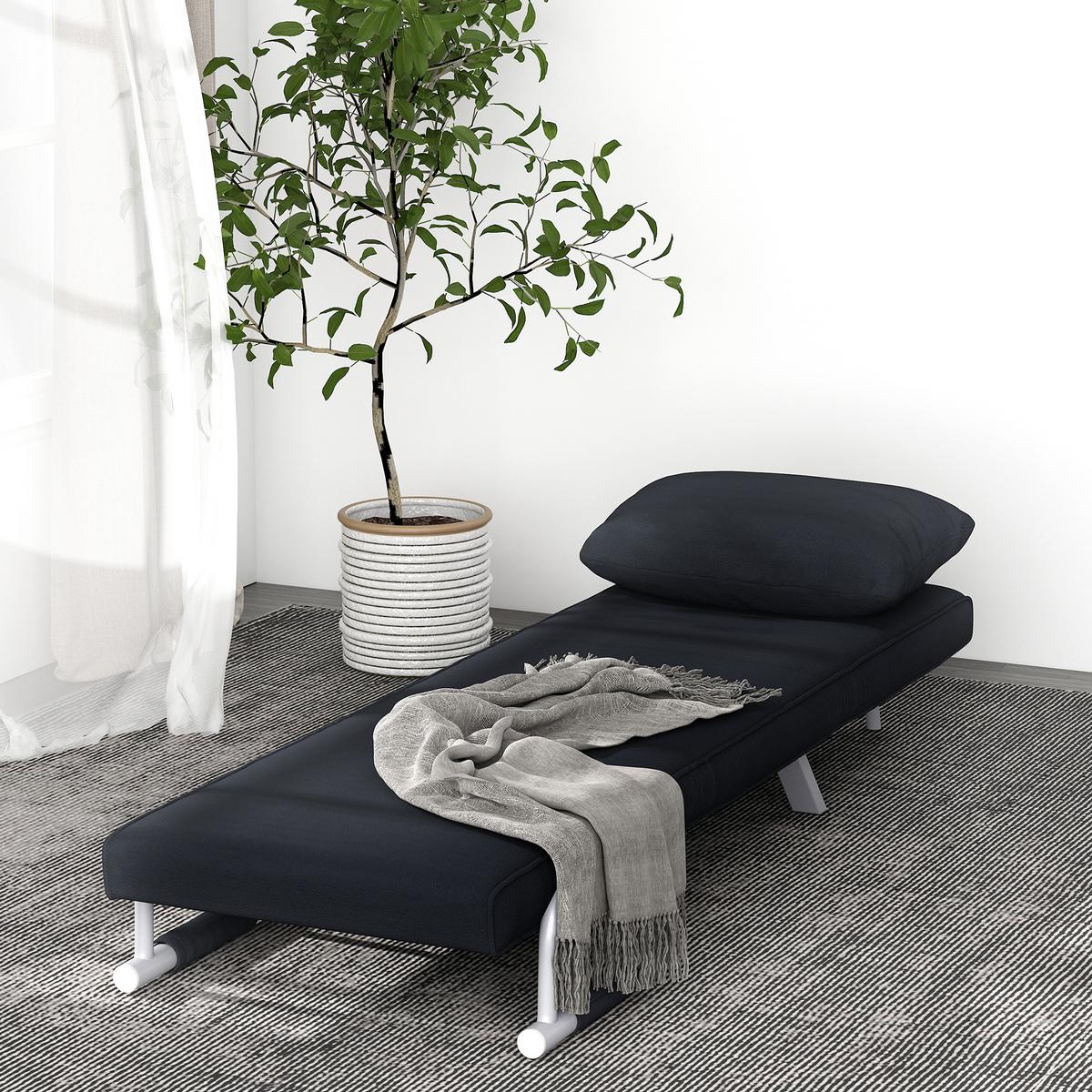 SCHLAFSESSEL 3-IN-1 mit Kissen schwarz - Schwarz, Kunststoff (69/80/65cm) - HOMCOM
