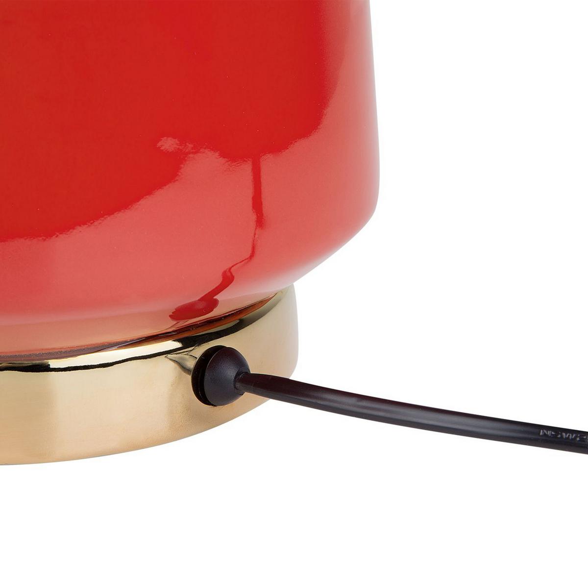 TISCHLAMPE Triversa 32/32/60 cm - Rot, Keramik (32/32/60cm) - Beliani