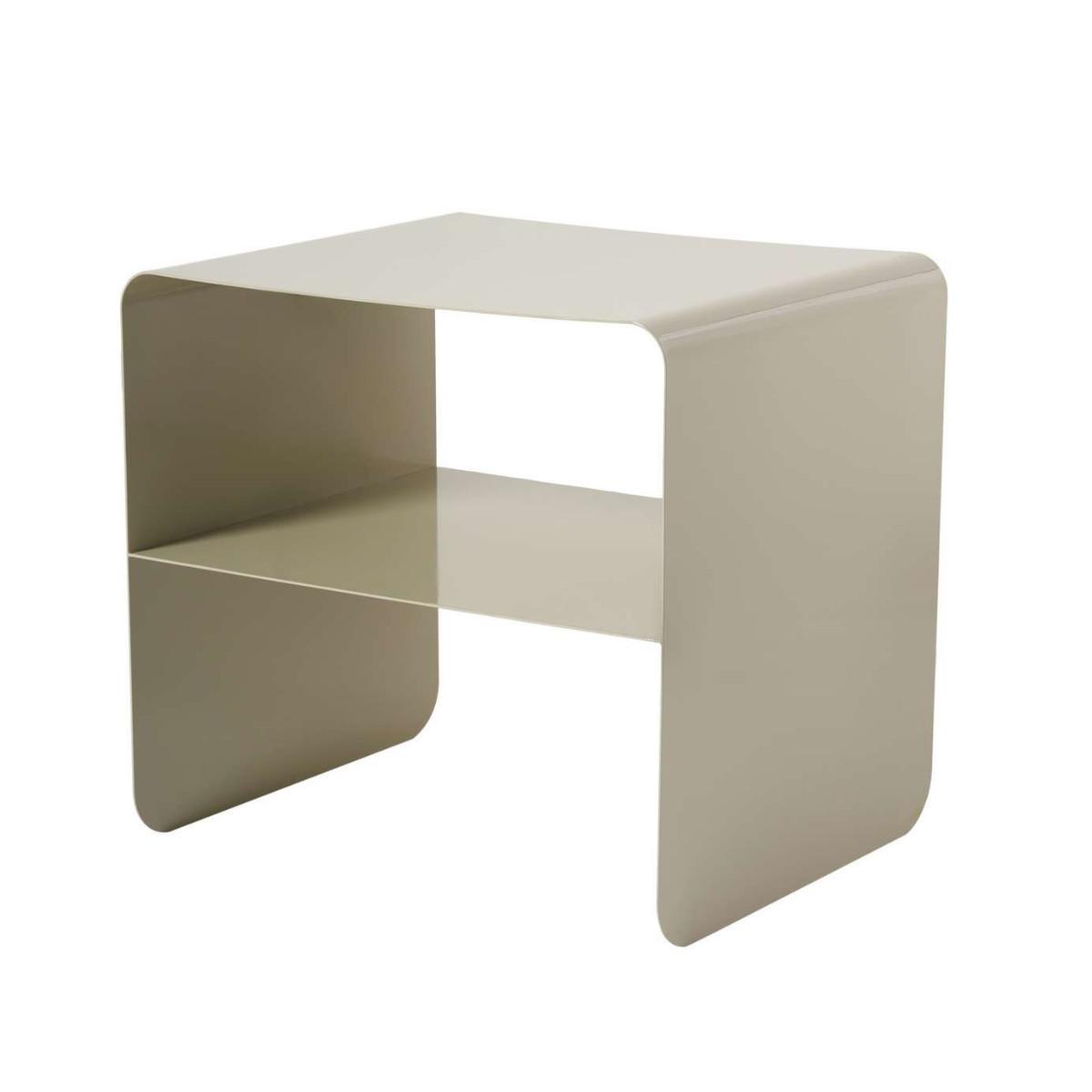 BEISTELLTISCH mit offenem fach 52/45/56 cm - Taupe, Metall (45/52/56cm) - Calicosy