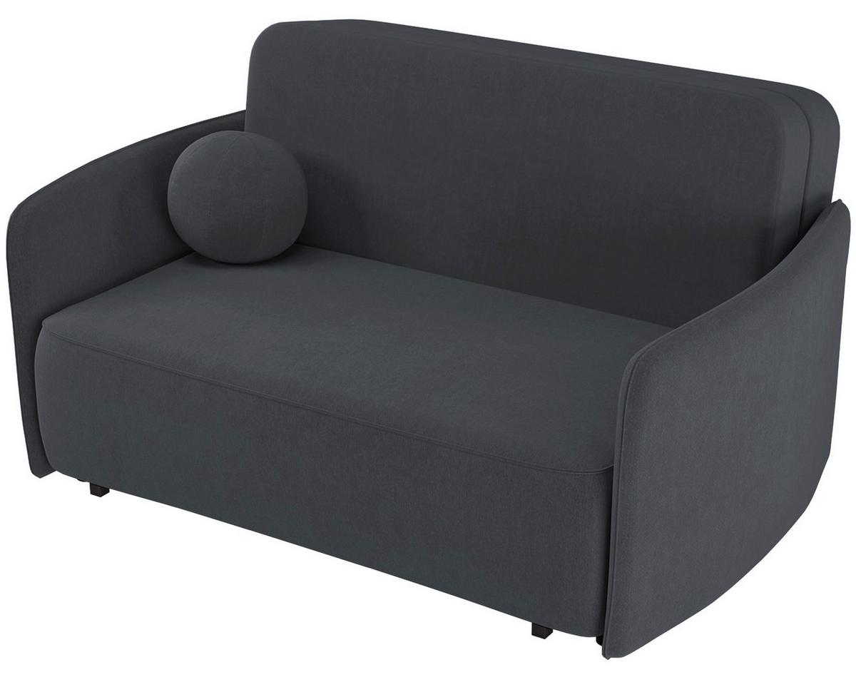 SCHLAFSOFA Paxi 165 cm - Dunkelgrau/Schwarz, Textil/Metall (165/84/106cm) - Selsey