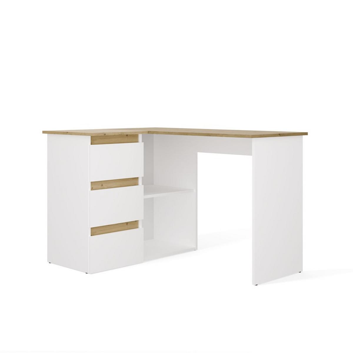 SCHREIBTISCH Weiß, Artisan Eiche 120/75/49 - Weiß/Eiche Artisan, Holzwerkstoff (90/50/75cm) - RAUMHIRSCH FURNITURE