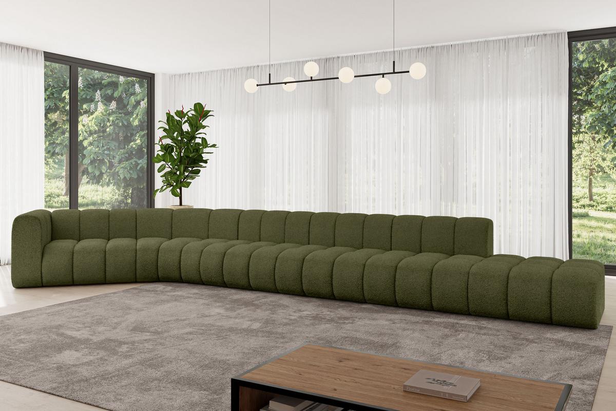 ECKSOFA modulares Sofa Tilmo-L3 - 581x194x70 cm Grün - Grün, Holzwerkstoff/Textil (581/194cm) - ALTDECOR