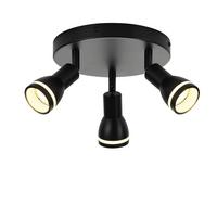 DECKENSTRAHLER Delmenhorst 3-flammig 20/20/15.7 cm - Schwarz, Metall (20/20/15.7cm) - Nettlife