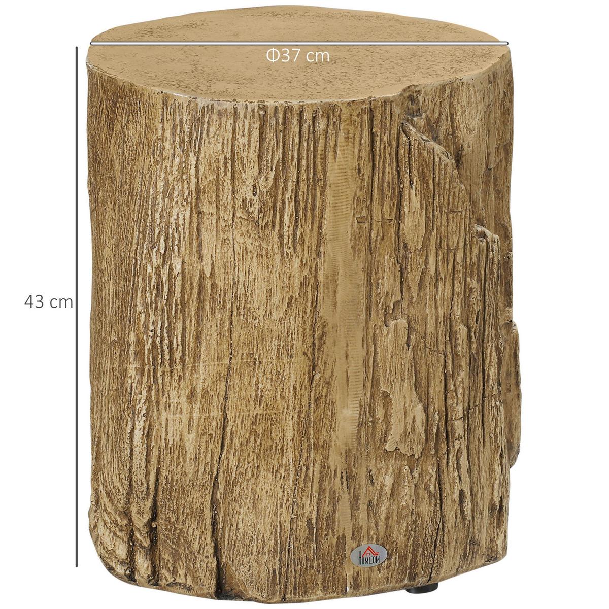 BEISTELLTISCH, Erzpulver, Naturholz - Naturfarben, Metall (37/37/43cm) - HOMCOM