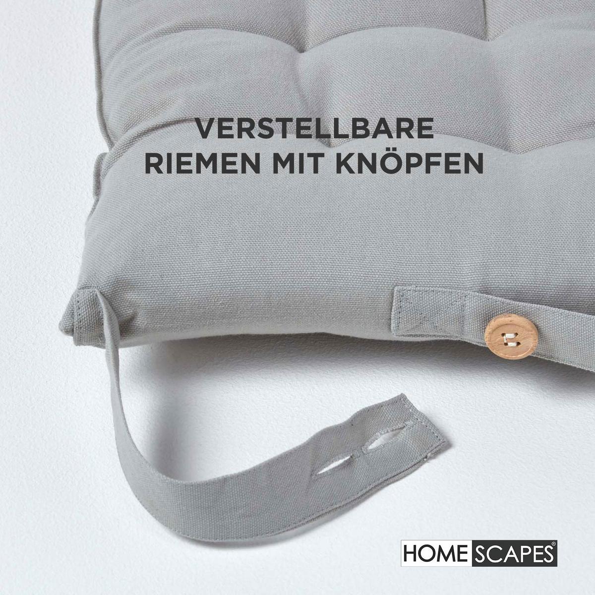 STUHLKISSEN 6er-Set grau 40/40/6,5 cm - Grau, Textil (40/40/6.5cm) - Homescapes