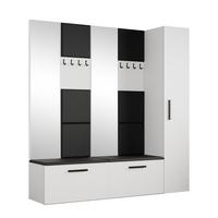 GARDEROBENSCHRANK MODULO 201,2/204/40 cm Modern Garderobe-Set Weiß - Schwarz/Weiß, Holzwerkstoff (201.2/204/40cm) - MASSENO