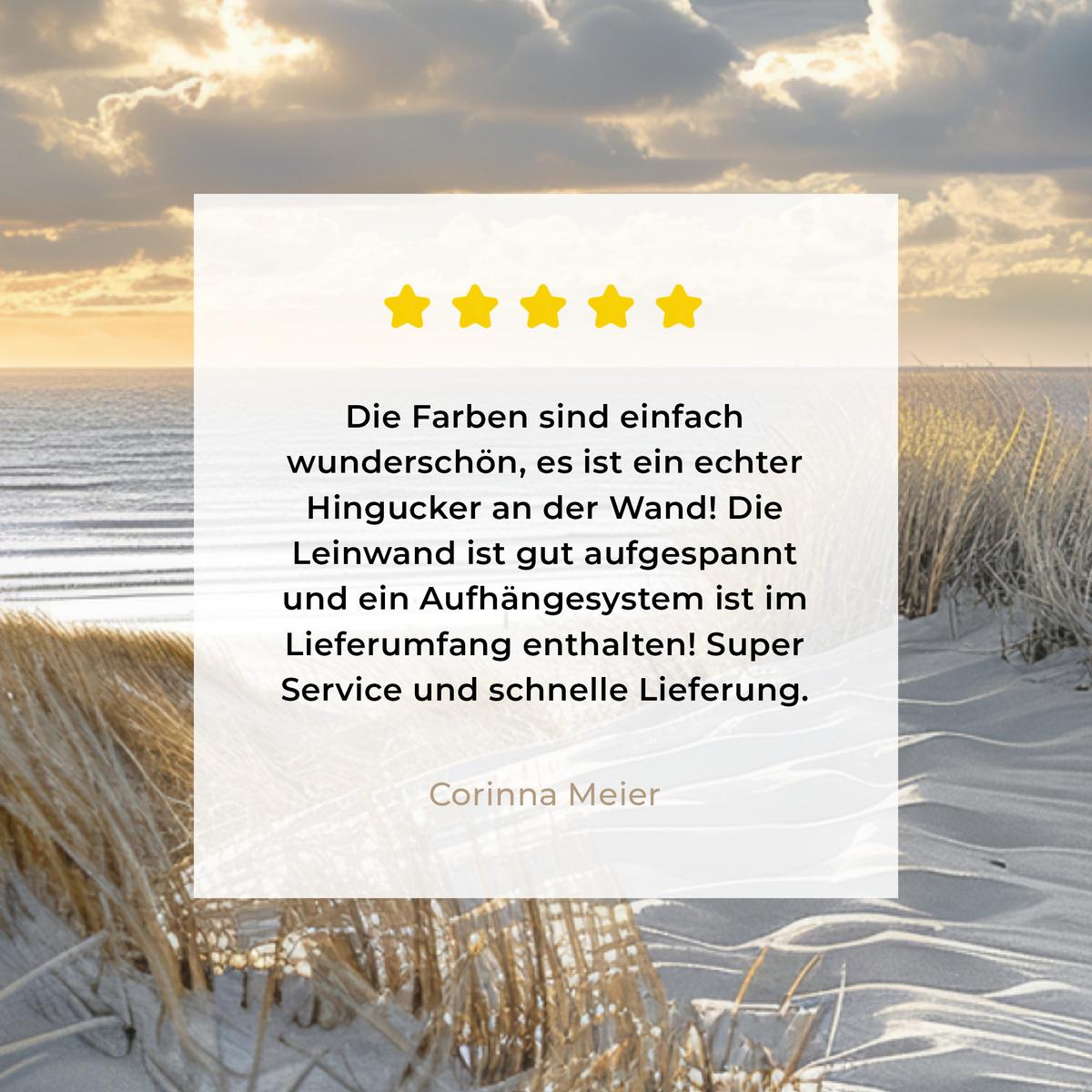 LEINWANDBILD Ausblick - Strand - Dünen - Meer - Natur Wandbilder 80x60 cm - Sandfarben, Textil (80/60cm) - MuchoWow